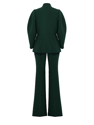 Green Two-piece Suit With Flared Trousers, 2