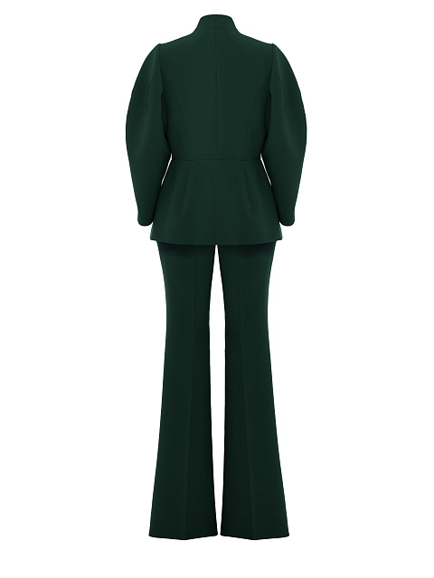 Green Two-piece Suit With Flared Trousers, 2