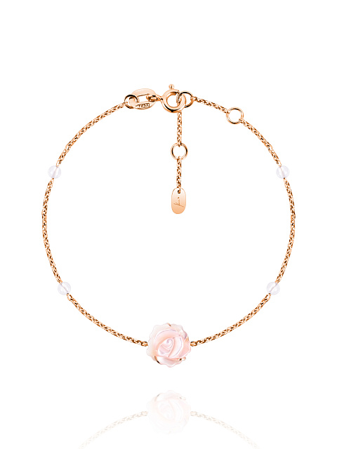 Mother of Pearl, Bead Rock Crystal & White Gold Bracelet, 1