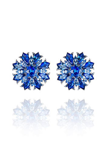 Sapphire & White Gold Earrings, 1