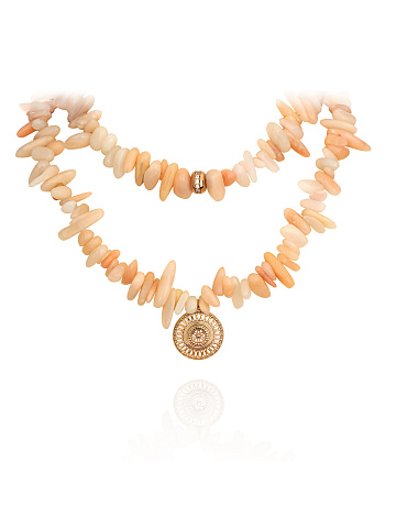 Rose Quartz, Cubic Zirconia & Rose Silver Necklace, 1