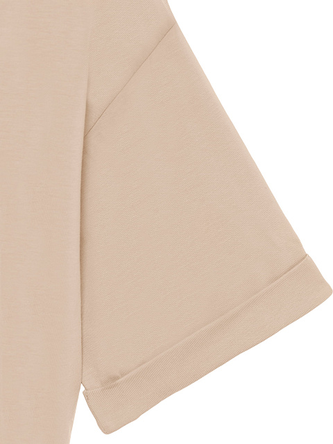 Light beige cropped T-shirt with a knot, 3 Light beige cropped T-shirt with a knot, 3