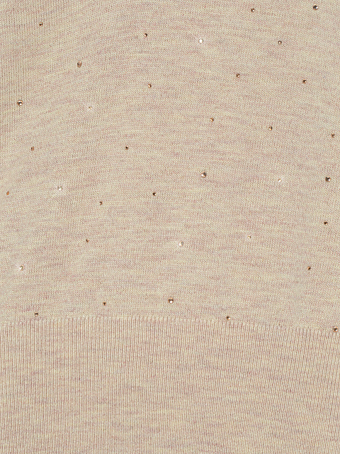 Light Pink Rhinestone Cashmere Pullover, 3