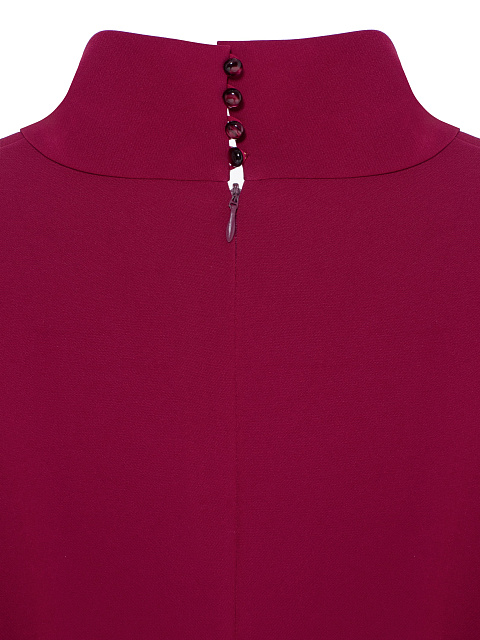 Burgundy Midi Dress With Mink Fur Trim, 5