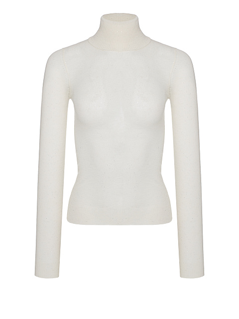 White Sheer Merino Wool Turtleneck, 1 White Sheer Merino Wool Turtleneck, 1