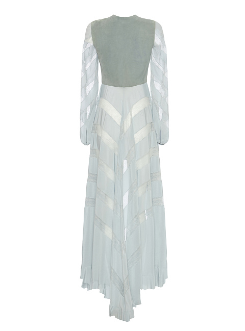 Blue Silk & Suede Dress, 2 Blue Silk & Suede Dress, 2