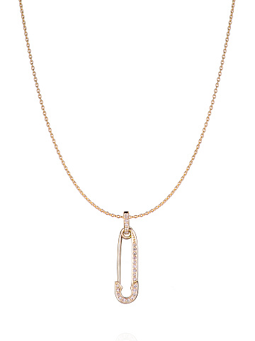 Yellow Gold & Diamonds Pin Pendant, 1