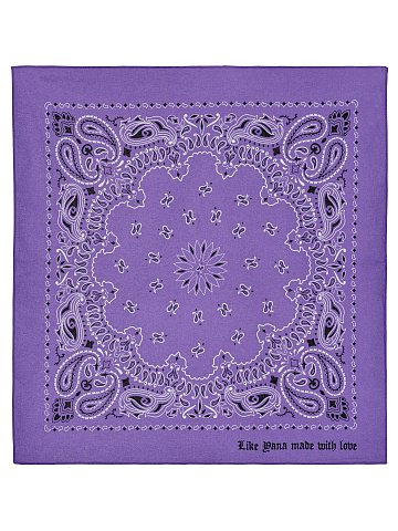 Purple Cotton Paisley Printed Bandana, 1