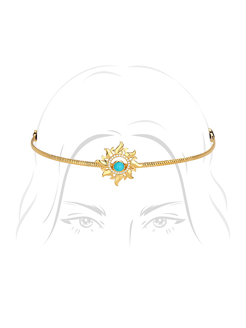 Silver & Turquoise & Cubic Zirkonia Sun Tiara, 1