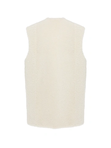 White Oversized Shearling Vest, 2