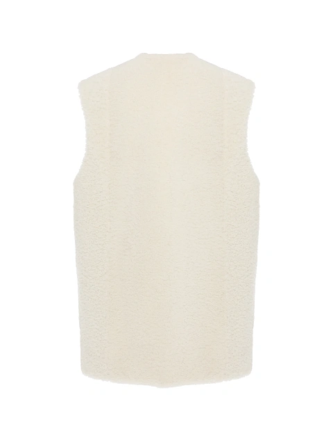 White Oversized Shearling Vest, 2 White Oversized Shearling Vest, 2