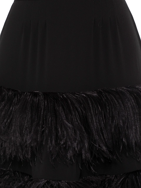Black Feather Trim Chiffon Maxi Dress, 4 Black Feather Trim Chiffon Maxi Dress, 4