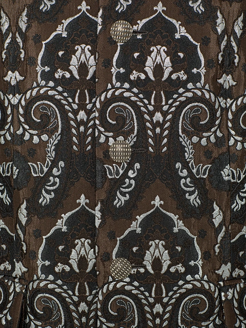 Brown Patterned Brocade Jacket, 3 Brown Patterned Brocade Jacket, 3