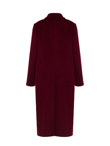 Burgundy double-breasted coat with shaped lapels, 2