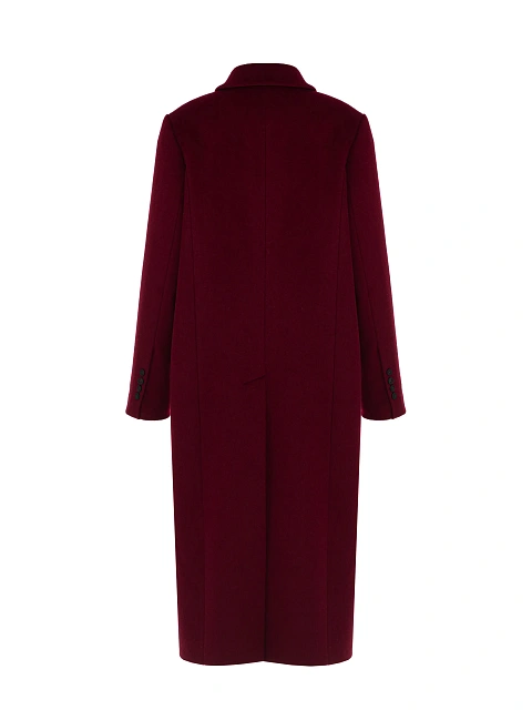 Burgundy double-breasted coat with shaped lapels, 2 Burgundy double-breasted coat with shaped lapels, 2