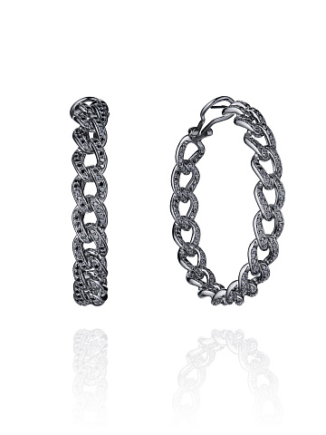 Black Gold & Black Diamond Hoop Earrings , 1