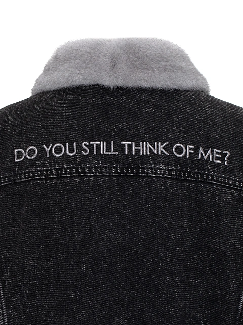 Dark Grey Denim & Mink Fur Jacket, 4