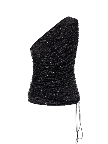 Black sequined top, 2