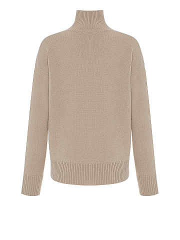 Beige Royal Cashmere Turtleneck Sweater, 2