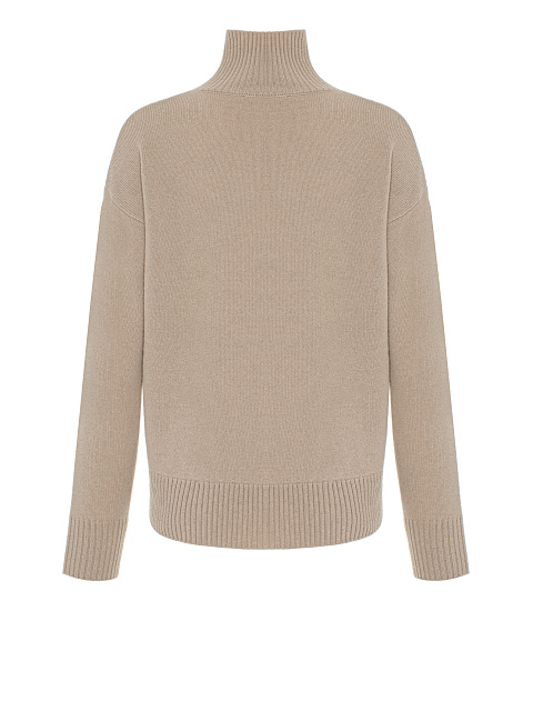 Beige Royal Cashmere Turtleneck Sweater, 2
