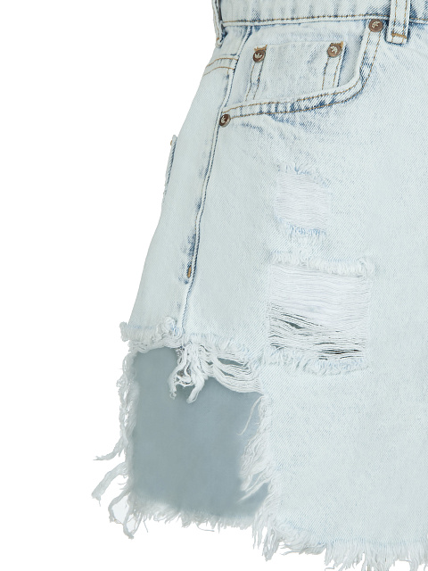 Light Blue Distressed Mini Shorts, 3
