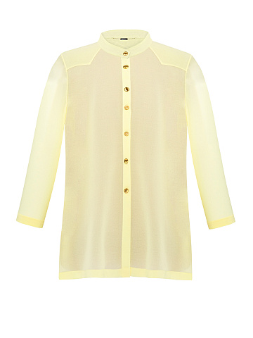 Yellow Embroidered Chiffon Blouse, 1