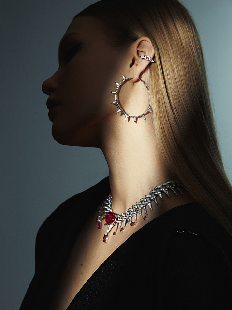 Round Diamond & White Gold Hoop Earrings, 3