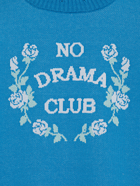 Bright Blue "No Drama Club" Sweater, 3 Bright Blue "No Drama Club" Sweater, 3