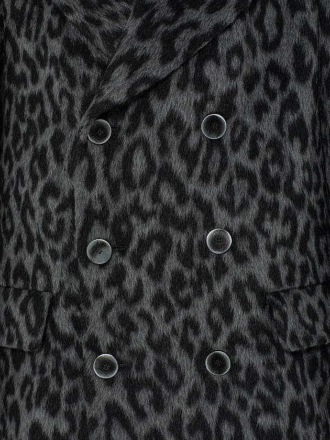 Grey short coat with leopard print, 9