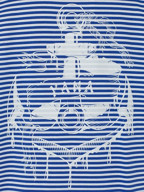 White and blue striped cotton T-shirt, 3