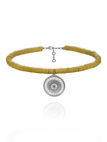 Khaki Rubber & Silver Choker , 1