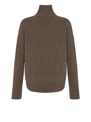 Brown Royal Cashmere Turtleneck Sweater, 2