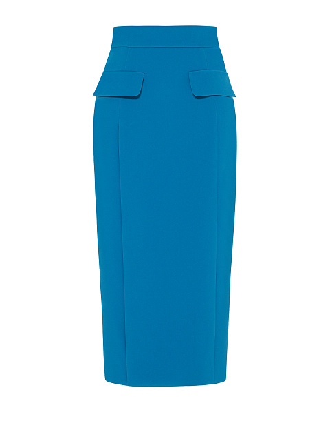 Electric Blue Wool Midi Skirt Suit, 3 Electric Blue Wool Midi Skirt Suit, 3