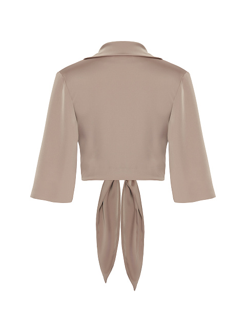 Light Brown Cropped Knot Shirt, 2 Light Brown Cropped Knot Shirt, 2