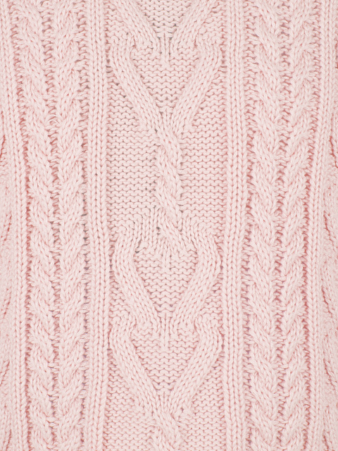 Kids Pink Cable Knit Cotton Mix Sweater, 3