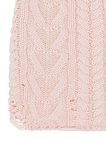 Light pink knitted cotton hat with holes, 2
