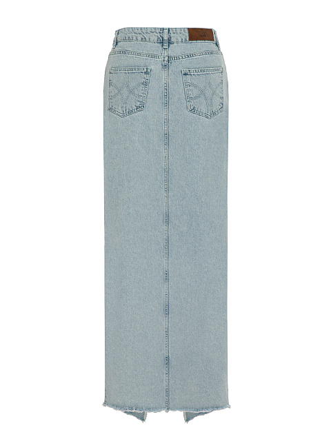 Light Blue Denim Maxi Skirt, 3