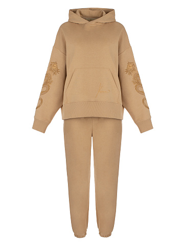 Dragons Embroidered Brown Jersey Suit, 1