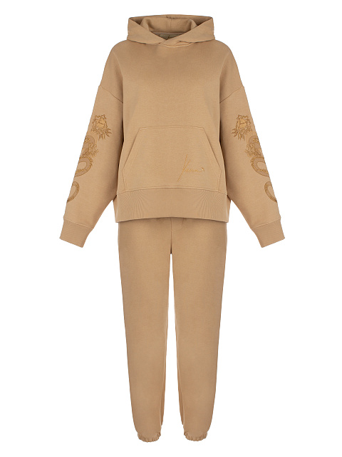 Dragons Embroidered Brown Jersey Suit, 1 Dragons Embroidered Brown Jersey Suit, 1