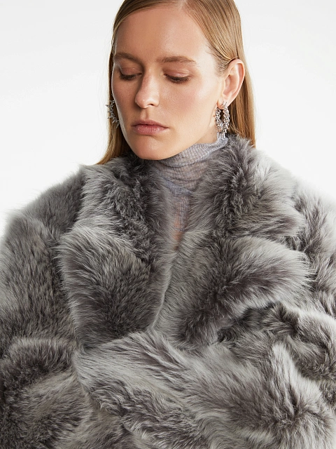 Gray Cropped Sheepskin Coat, 14 Gray Cropped Sheepskin Coat, 14