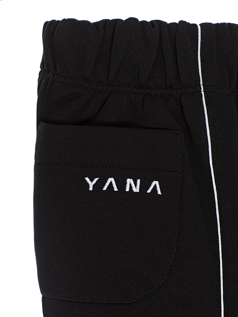 Black tracksuit with cropped sweatshirt and cornflower embroidery, 5 Black tracksuit with cropped sweatshirt and cornflower embroidery, 5