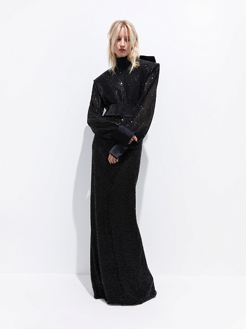 Black sequin maxi dress, 2 Black sequin maxi dress, 2