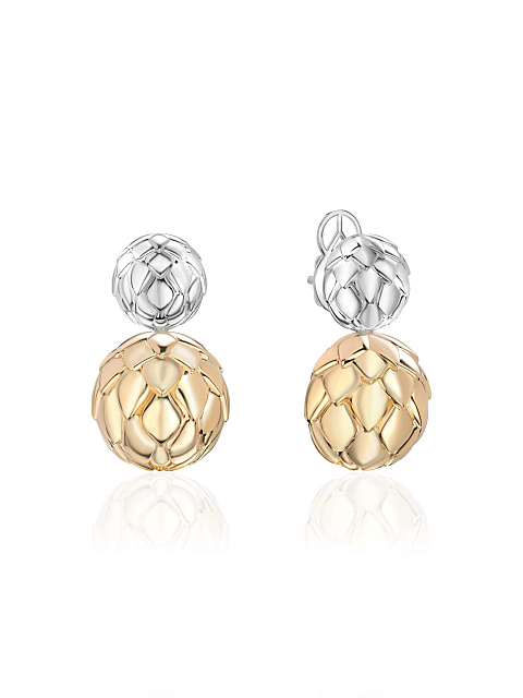 “Dragon” yellow and white gold earrings, 1