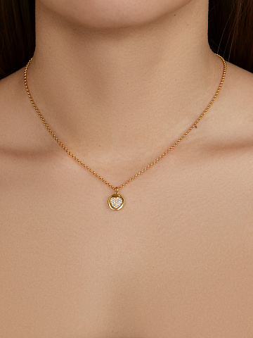 Yellow Silver & Cubic Zirkonia Necklace, 2