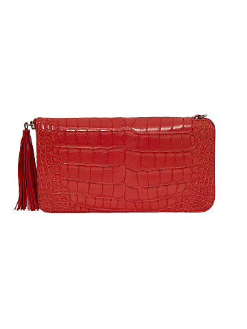 Red crocodile leather wallet, 1