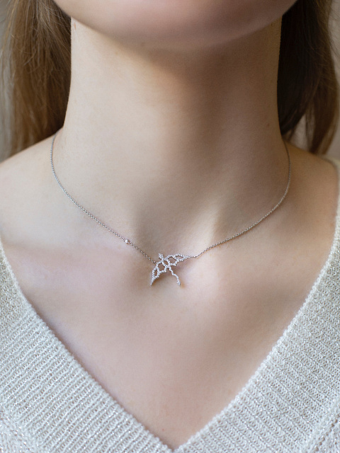 White Gold & Diamonds Dragon Necklace, 3