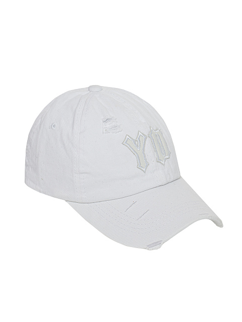 White Denim & Leather "YD" Cap, 1 White Denim & Leather "YD" Cap, 1