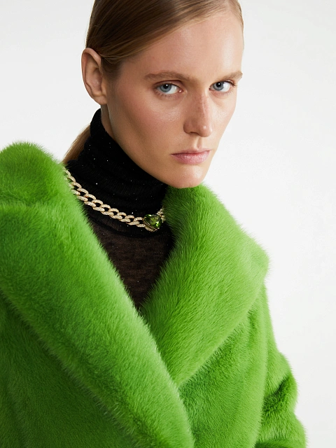 Bright Green Mink Fur Coat, 10 Bright Green Mink Fur Coat, 10