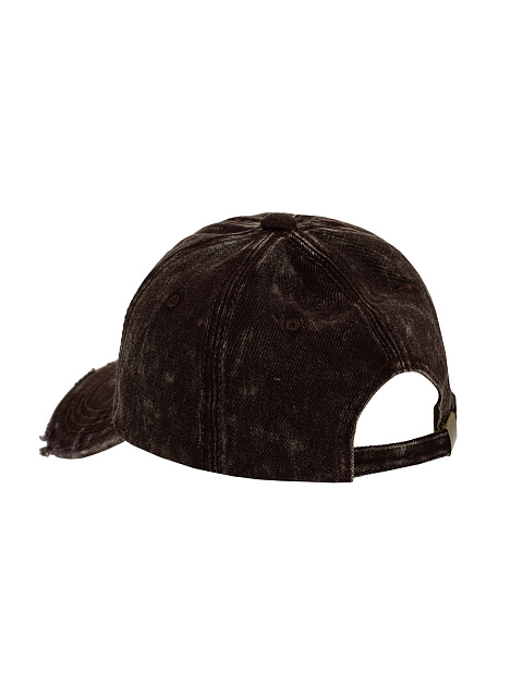 Brown Suede Trim YD Washed Denim Cap, 3 Brown Suede Trim YD Washed Denim Cap, 3