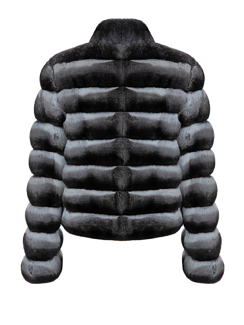Black & Grey Chinchilla Fur Jacket, 2